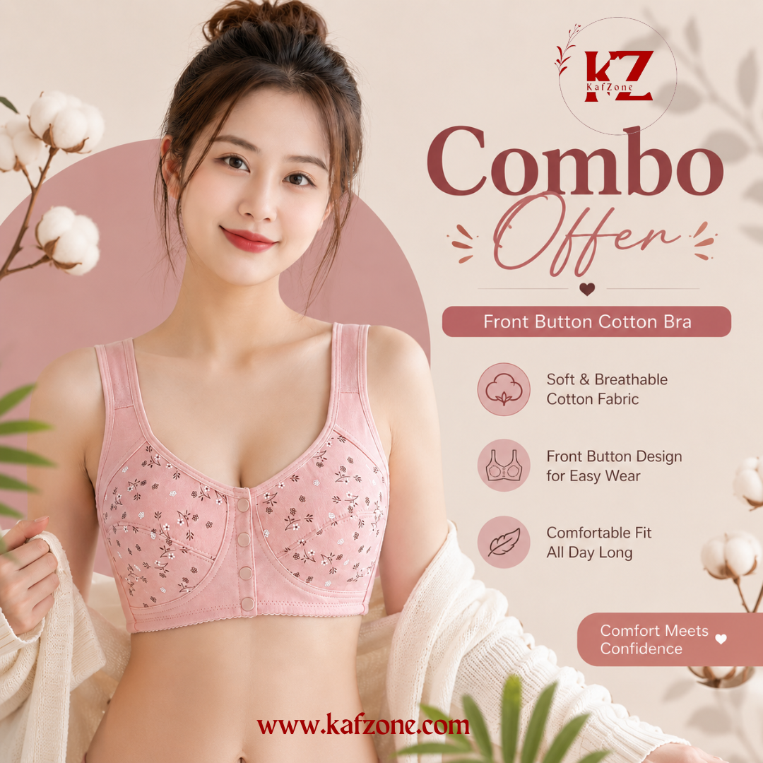 Combo Offer (Front Button Cotton Bra)