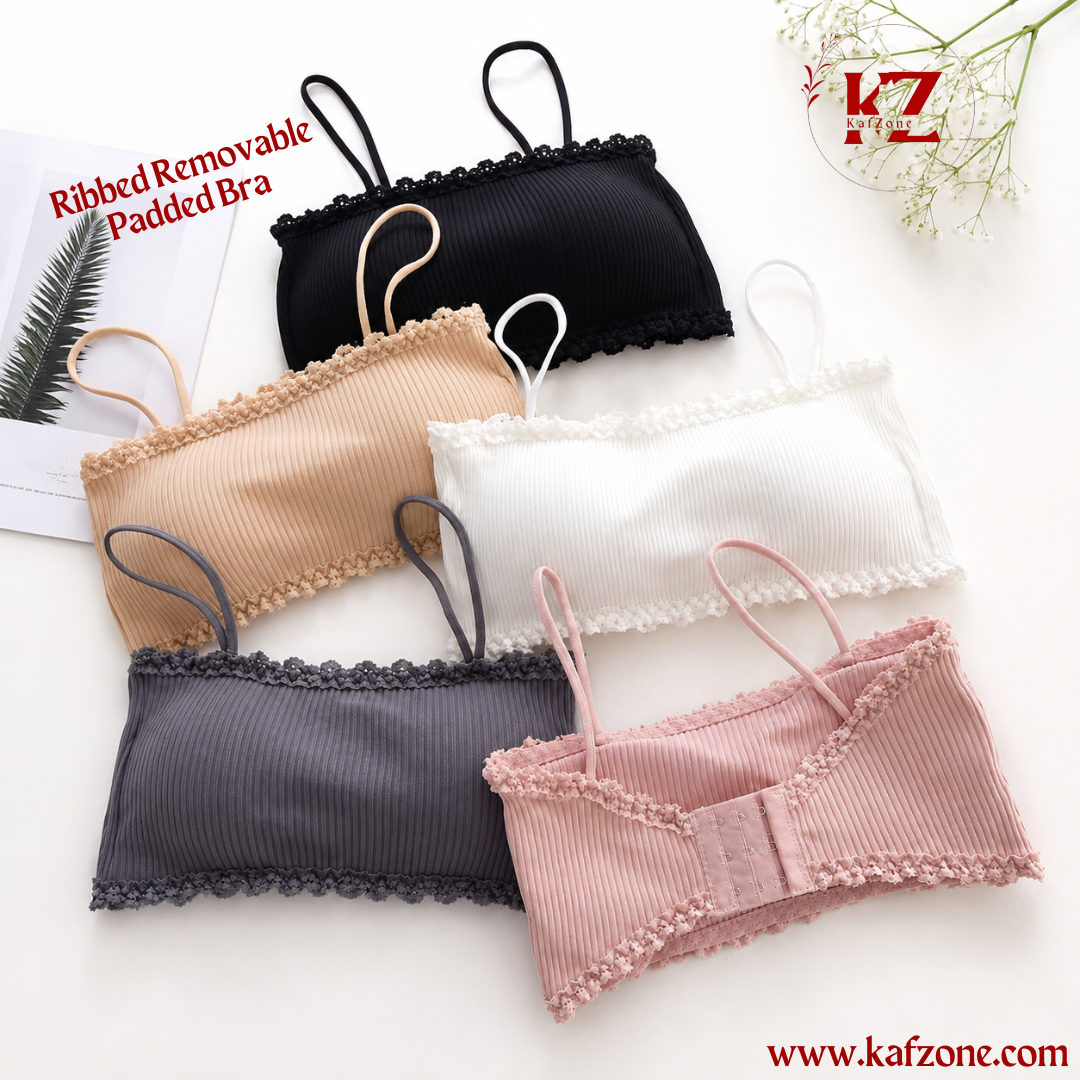 Ribbed Removable Padded Bra