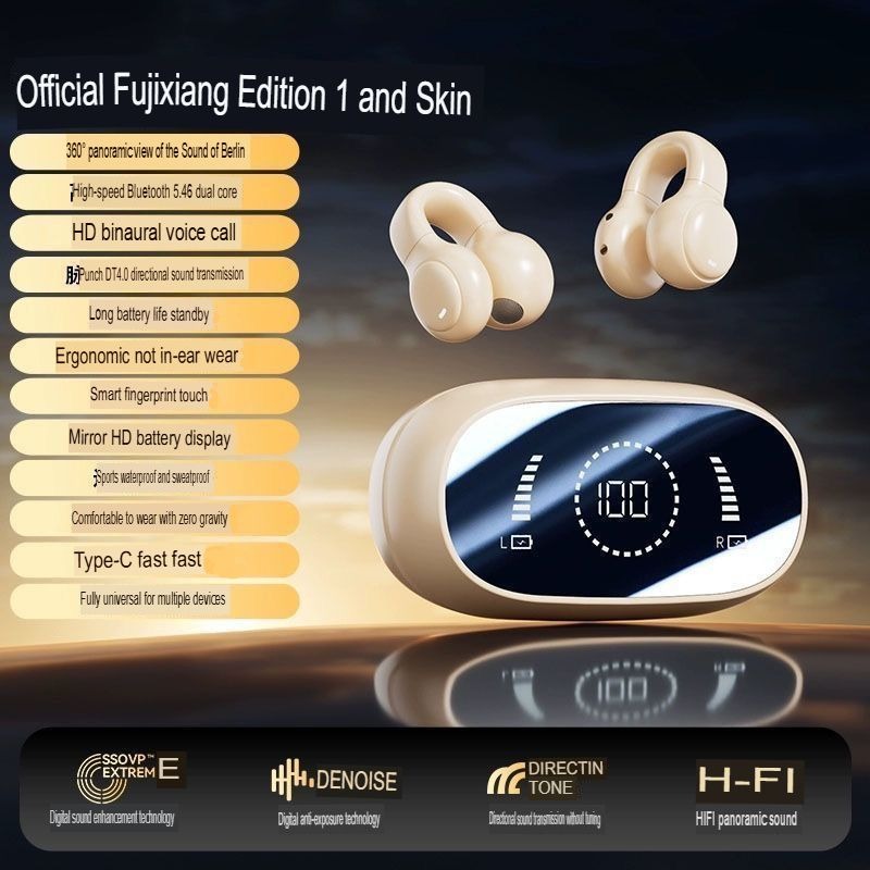 X51 Bluetooth Bone Conduction Earbuds New Model with Berlin Sound, Wireless Noise Cancelling & Long Battery Life_img_3
