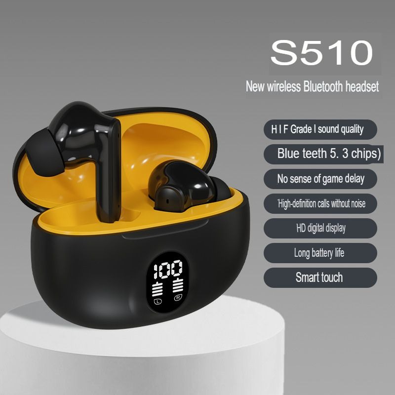 New S510 895B Wireless Bluetooth Earbuds with Digital LED Display, Hi-Fi Stereo Sound, Low Latency Gaming Mode & Long Battery Life_img_1