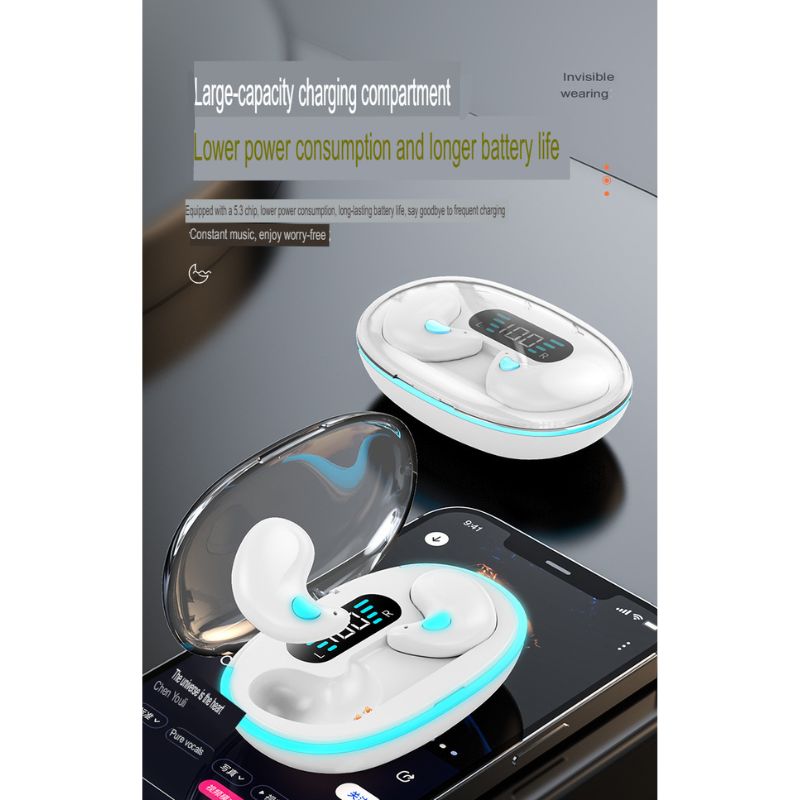 X55 True Wireless Bluetooth Earbuds with Digital Display | Ultra-Thin In-Ear Sleep Headset & Long Battery Life_img_12