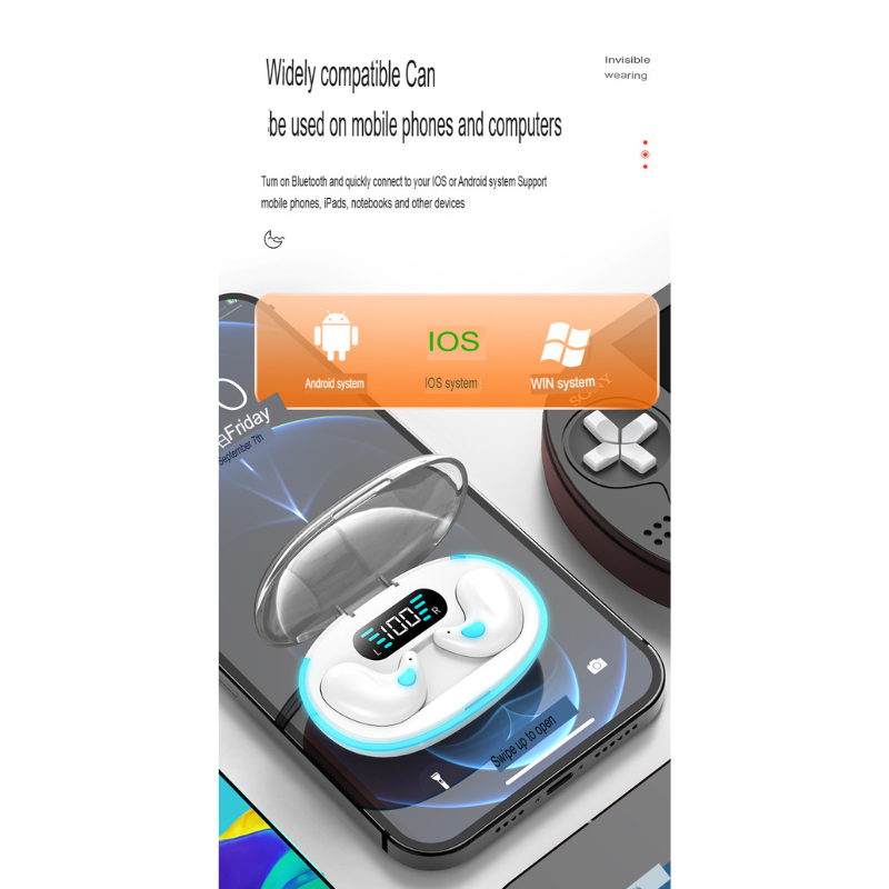 X55 True Wireless Bluetooth Earbuds with Digital Display | Ultra-Thin In-Ear Sleep Headset & Long Battery Life_img_16
