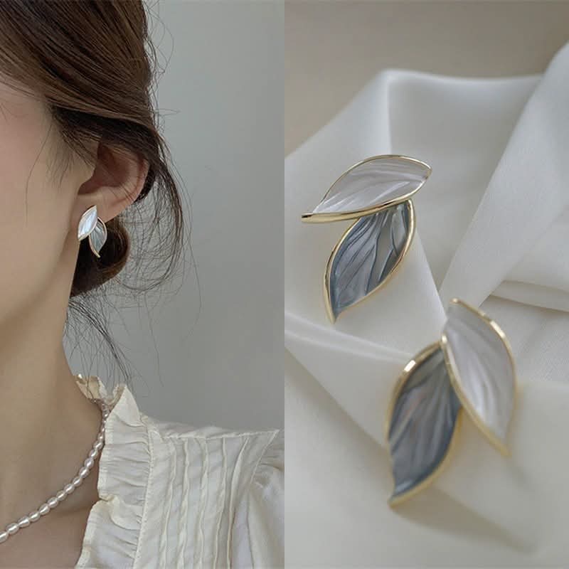 Leaf Stud Earrings For Women Girls_img_7
