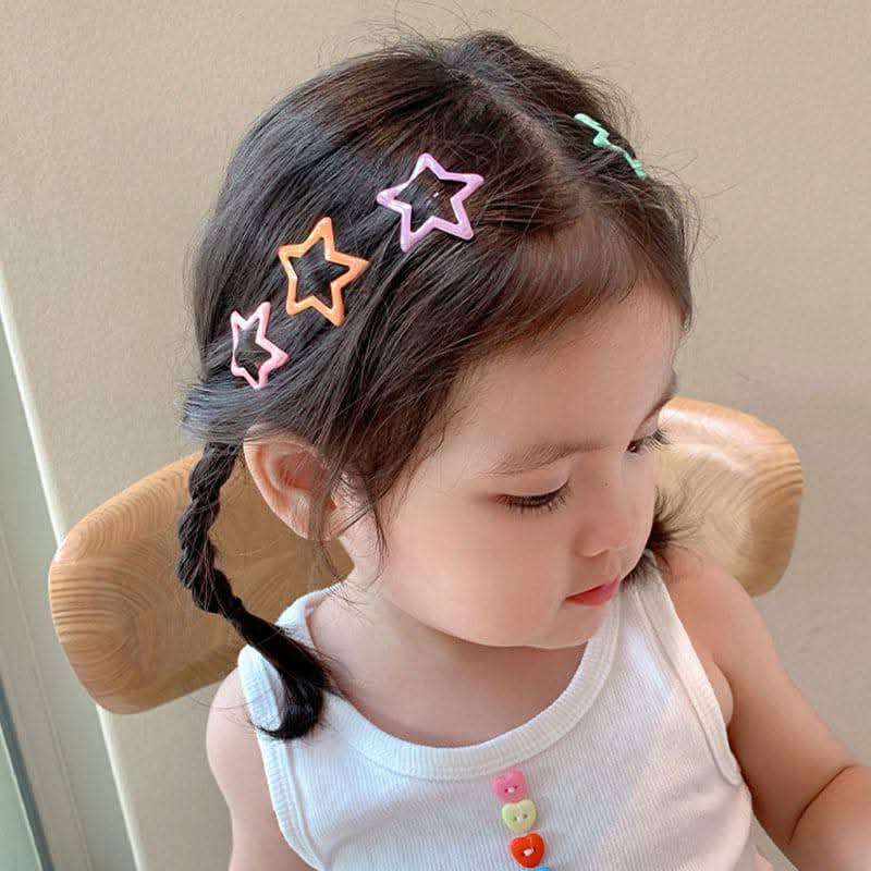 10pcs/set Cute Colorful Star Waterdrop Shape Hair Clips