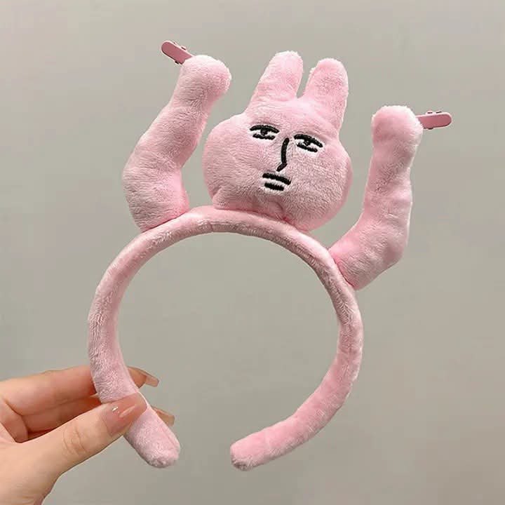Funny Pink Rabbit Hairband For Women_img_1