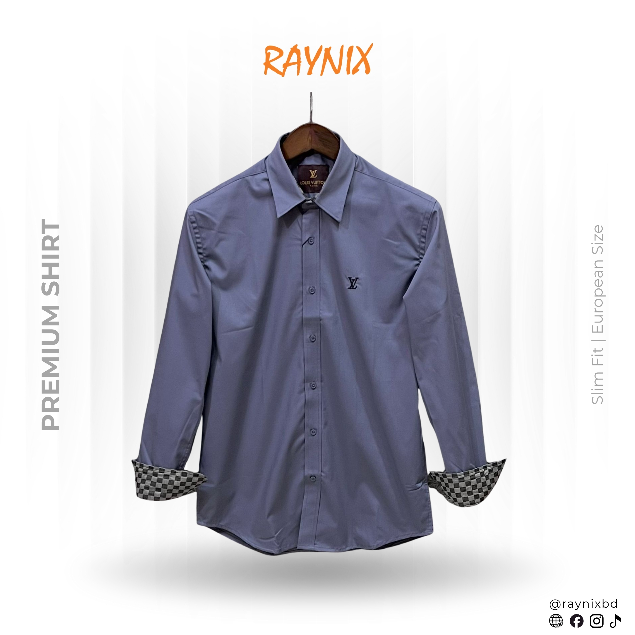 Louis Vuitton (LV) Steel Grey Shirt – Premium Spandex Cotton