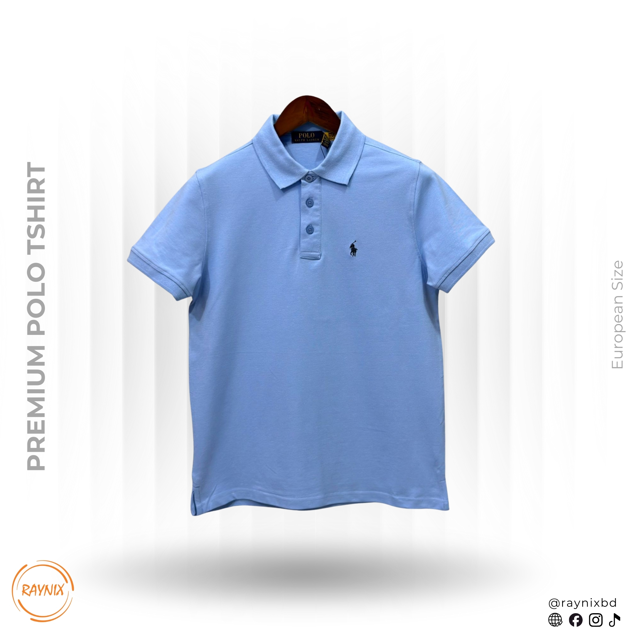 Ralph Polo Premium Cotton Pique Polo Shirt - Sky Blue