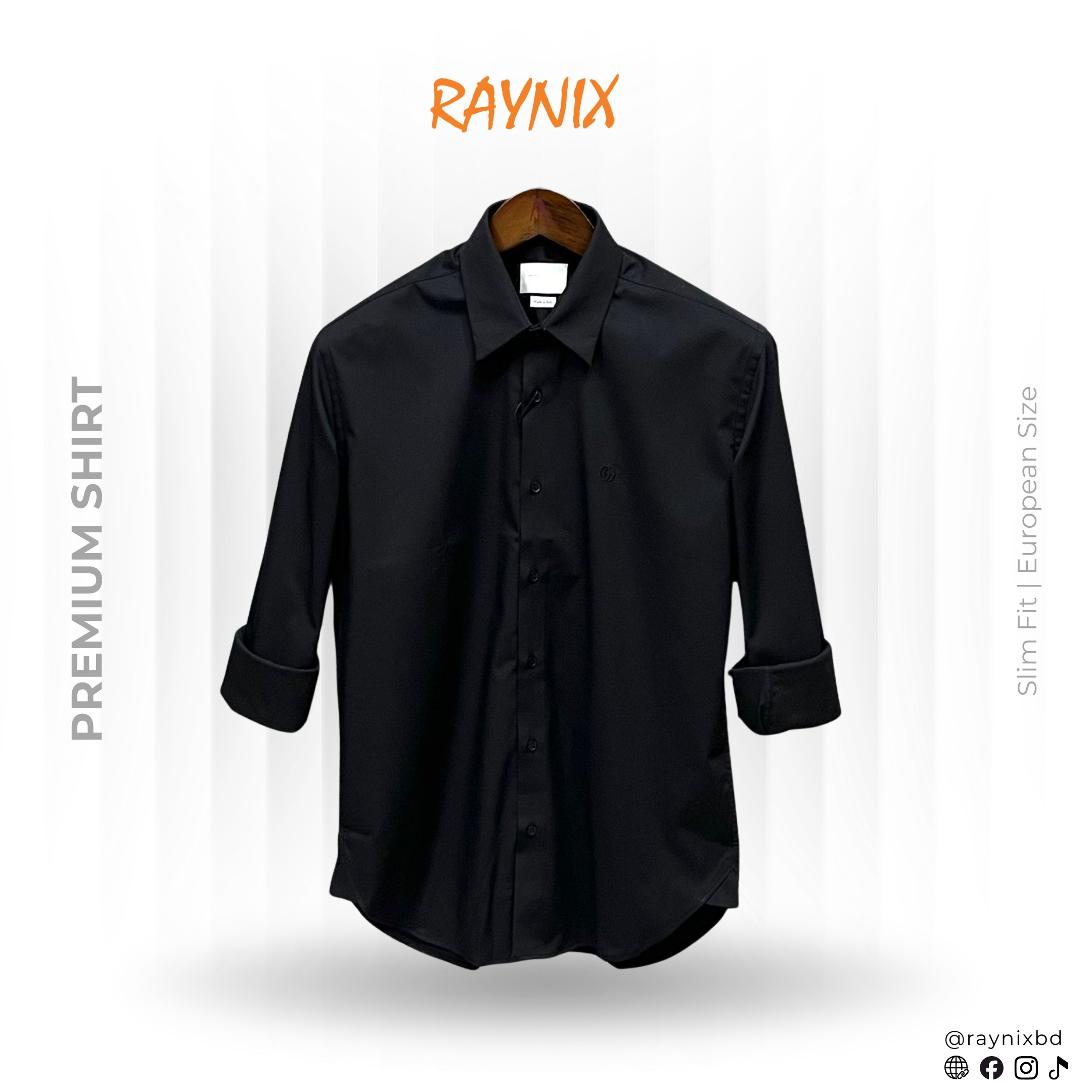 Gucci Men’s Slim Fit Spandex Cotton Stretch Shirt – Black with Tonal Logo