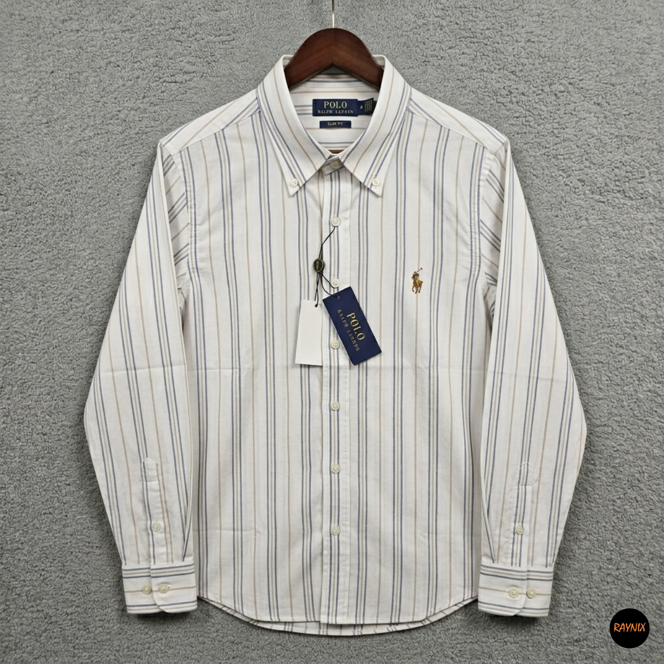 Ralph Lauren polo Slim Fit Off-White Multi-Stripe Oxford Shirt