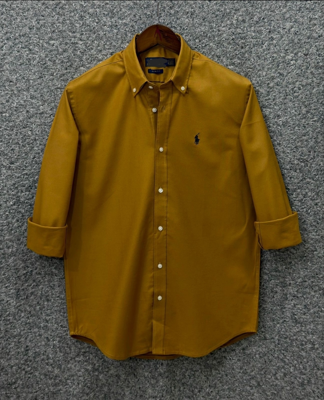 Polo Ralph Lauren Mustard Yellow Slim Fit Oxford Shirt