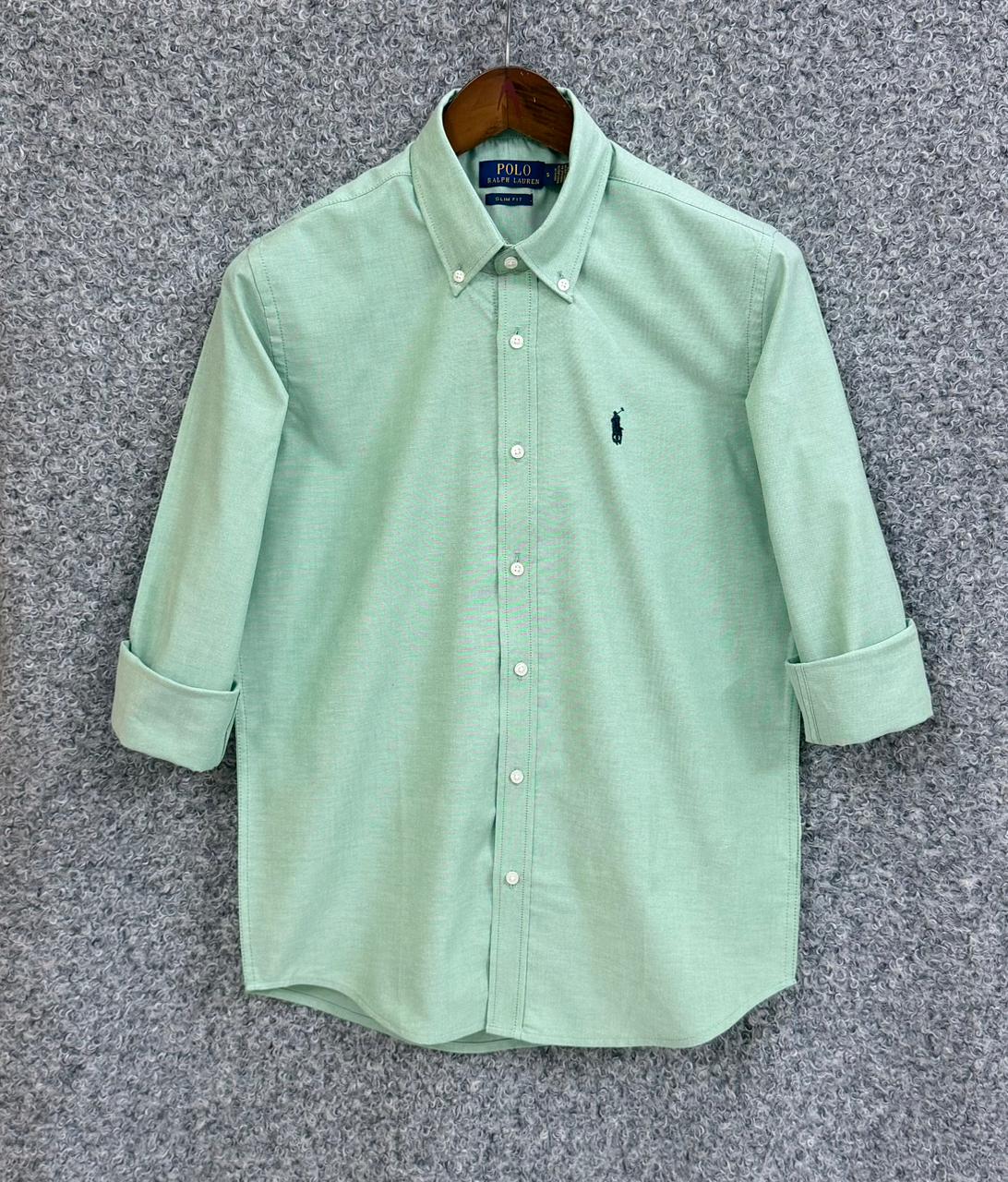 Ralph Lauren polo Slim Fit Mint Green Oxford Solid Shirt