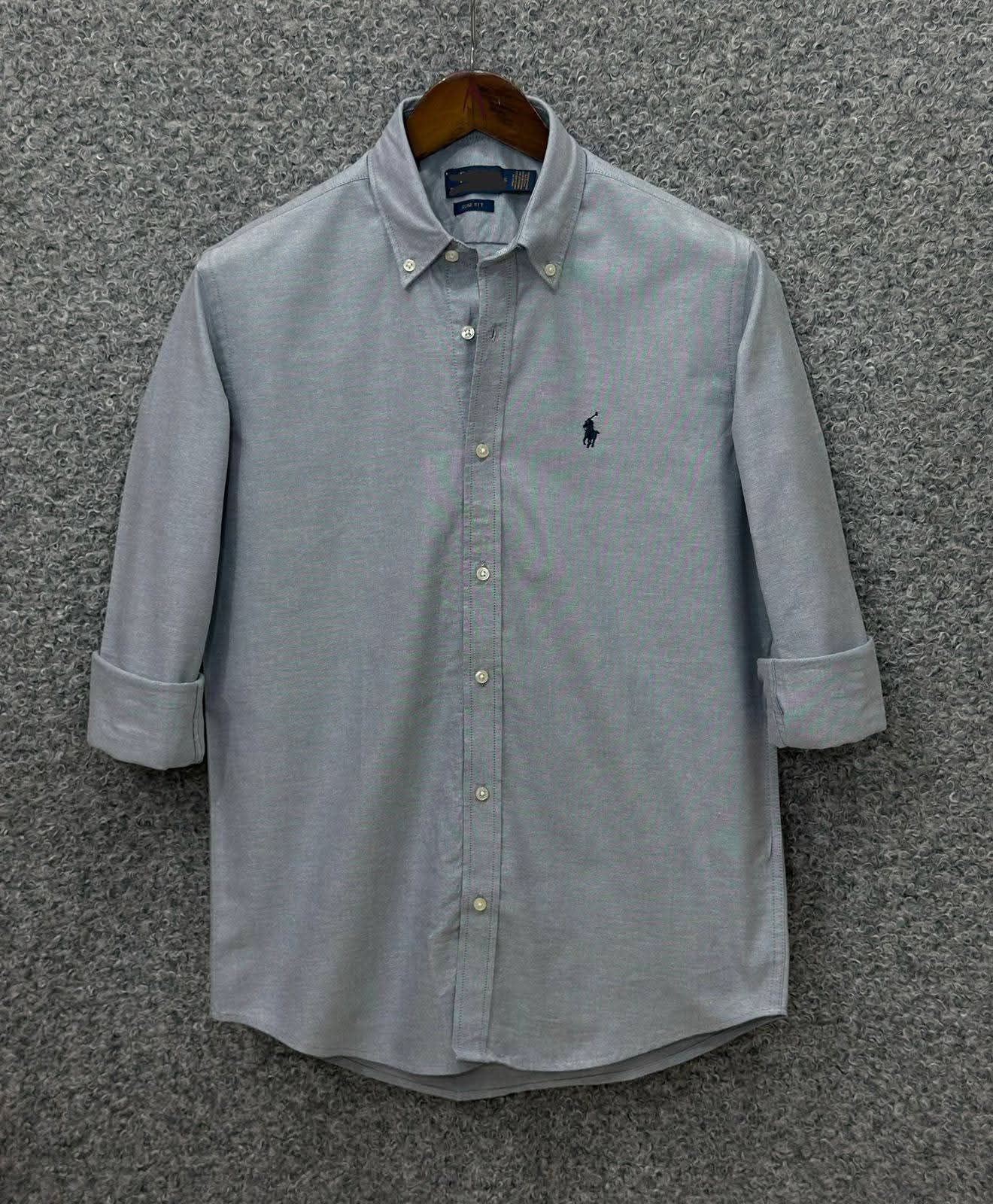 Polo Ralph Lauren Slim Fit Heather Grey Oxford Shirt