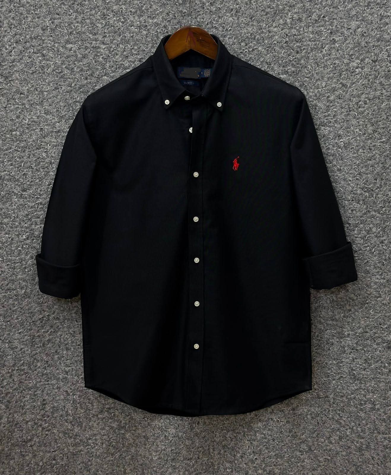 Polo Ralph Lauren Classic Black Slim Fit Oxford Shirt