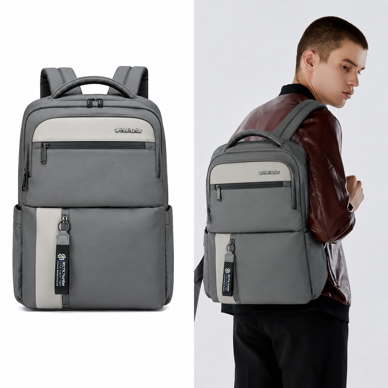 (Ash Colour) ARCTIC HUNTER 15.6 Inch Anti-Theft Waterproof Business Laptop And Travel Backpack....(Model 192).. ঢাকা সিটিতে ৭০, বাইরে ১৩০ টাকা কুরিয়ার চার্জ প্রযোজ্য_img_1