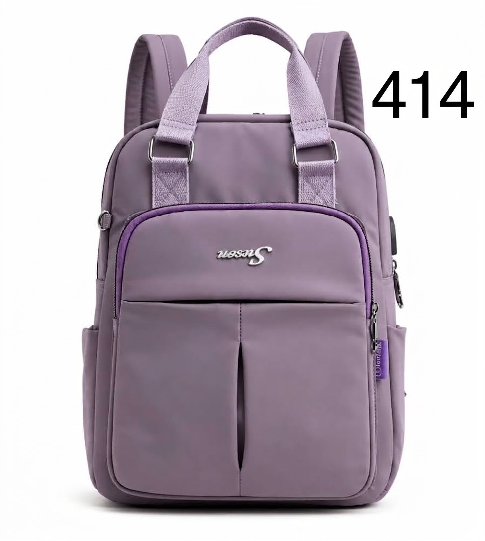 New leisure nylon ladies CHINA Bagpack (Deep purple)...(Code 414)..  ঢাকা সিটিতে ৭০, বাইরে ১৩০ টাকা কুরিয়ার চার্জ প্রযোজ্য