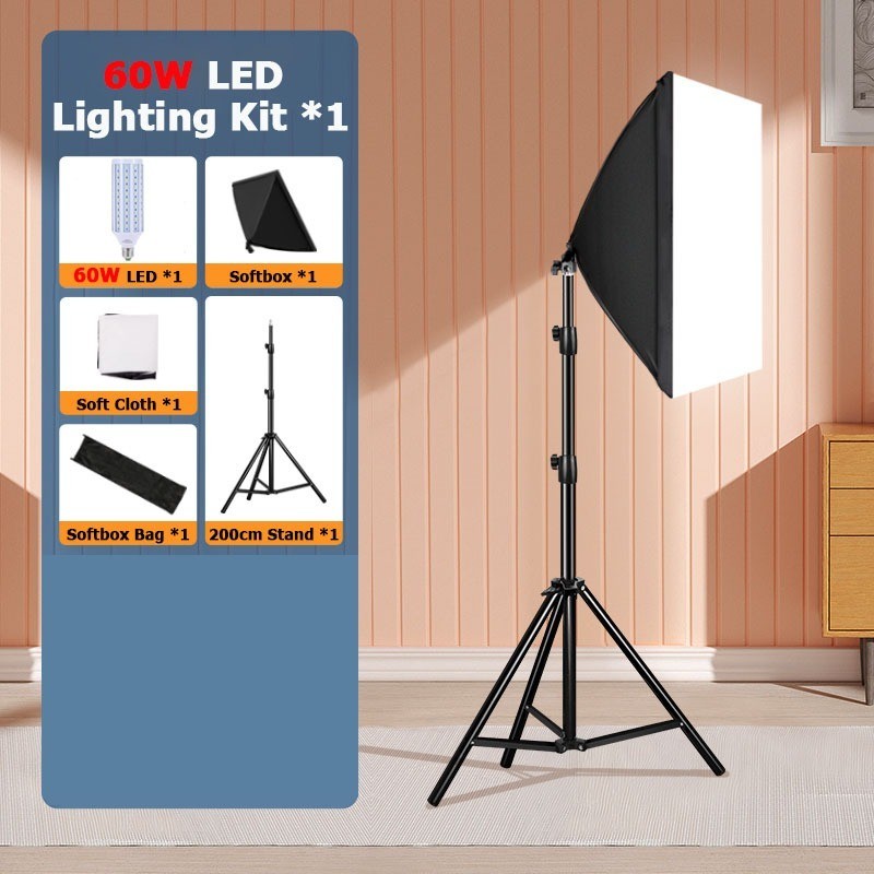 Professional Softbox Lighting Kit with Adjustable Light Stand – 4 Socket E27 Photo & Video Studio Light_img_2