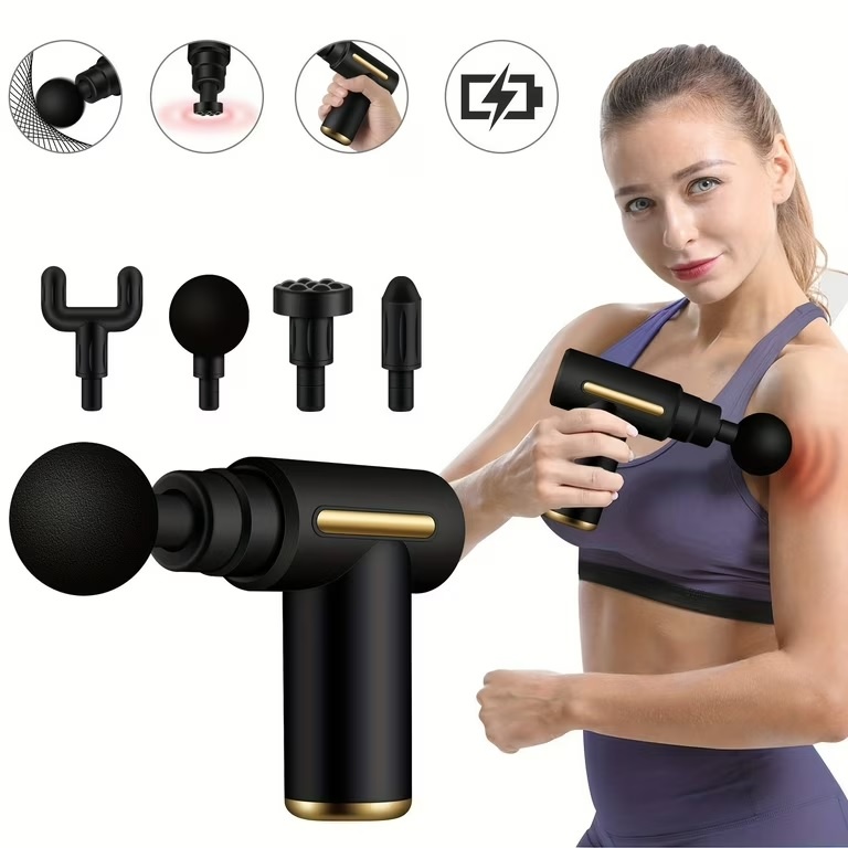 Full Body Deep Tissue Massage Gun with Display – Percussion Muscle Massager (4 Heads)_img_1