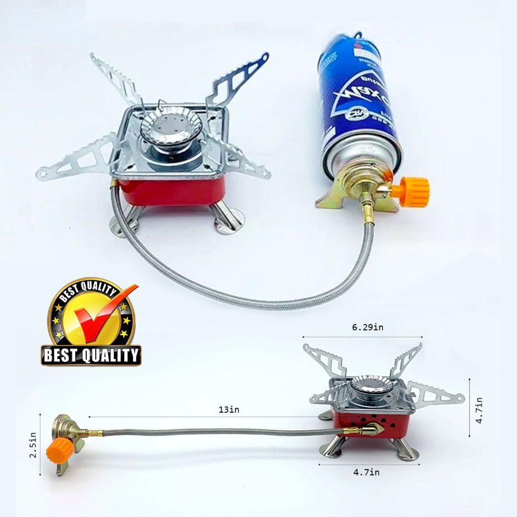 Portable Card Type Butane Gas Stove Burner with Steel Pipe & Regulator_img_1