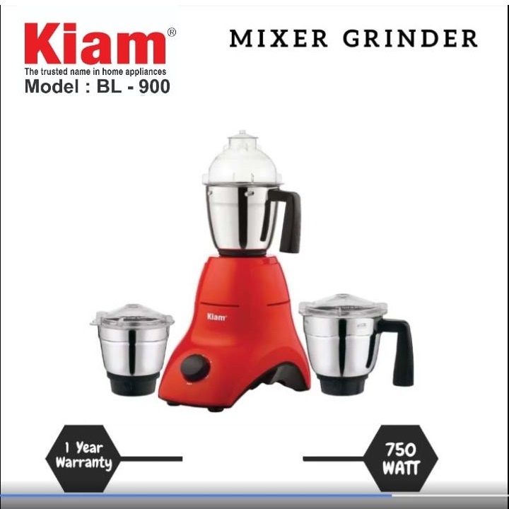 Kiam BL 900 Mixer Grinder – 750W Multi-Function Kitchen Grinder with Stainless Steel Jars_img_2