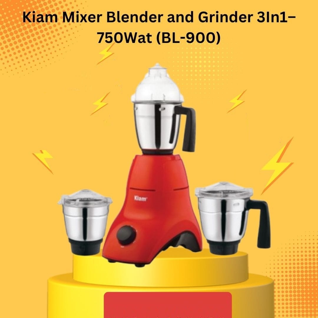 Kiam BL 900 Mixer Grinder – 750W Multi-Function Kitchen Grinder with Stainless Steel Jars_img_1