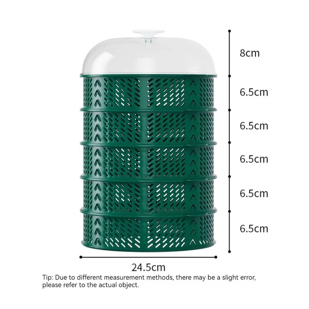 5 Layer Food Cover – Transparent Stackable Dust-Proof Food Storage Organizer_img_2