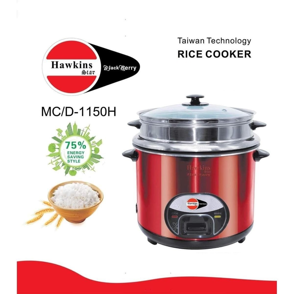 Hawkins 1.8L Curry & Rice Cooker for Home Cooking – Durable & Easy to Use
