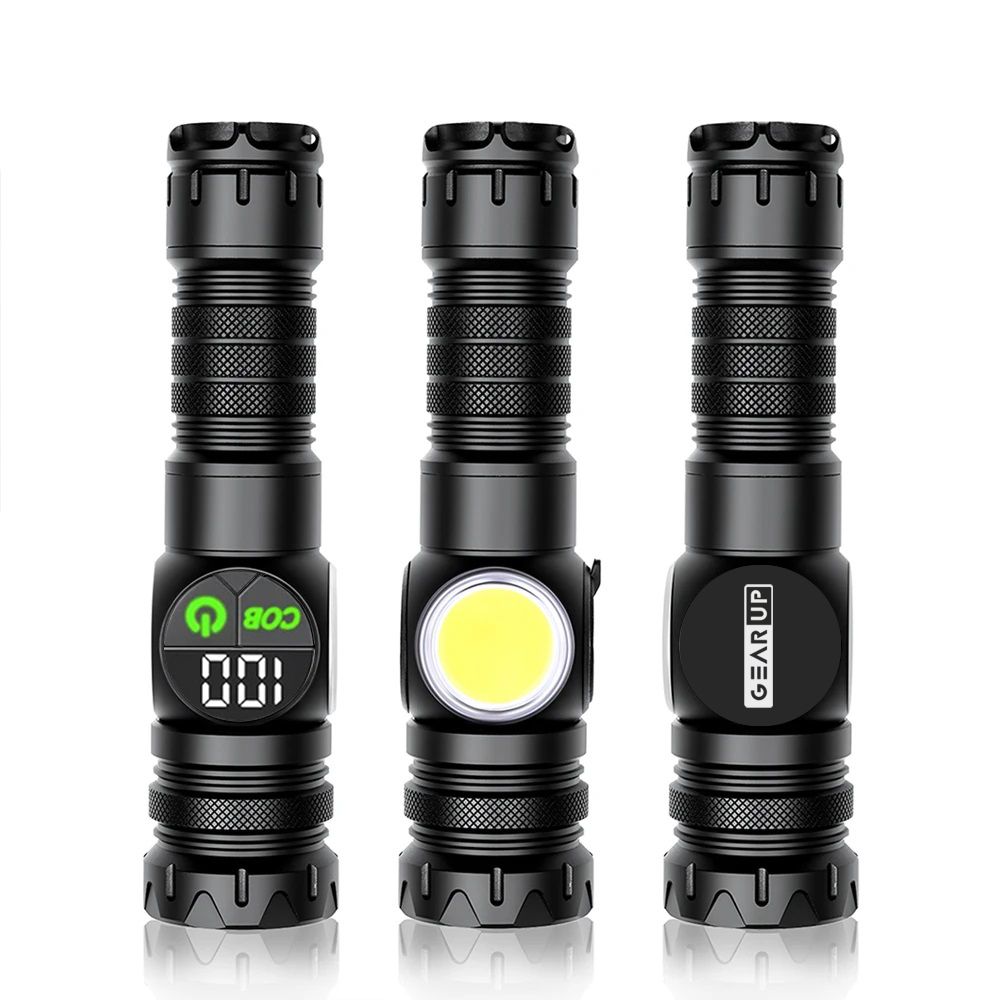 GearUP K60 10W Rechargeable LED + COB Flashlight with 3500mAh Battery_img_1