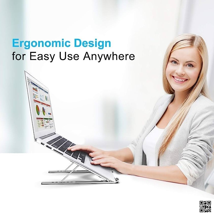 Aluminum Adjustable Laptop Stand for 10–17 Inch Laptops, Tablets & Notebooks – Multi-Angle Ergonomic Desk Stand_img_2