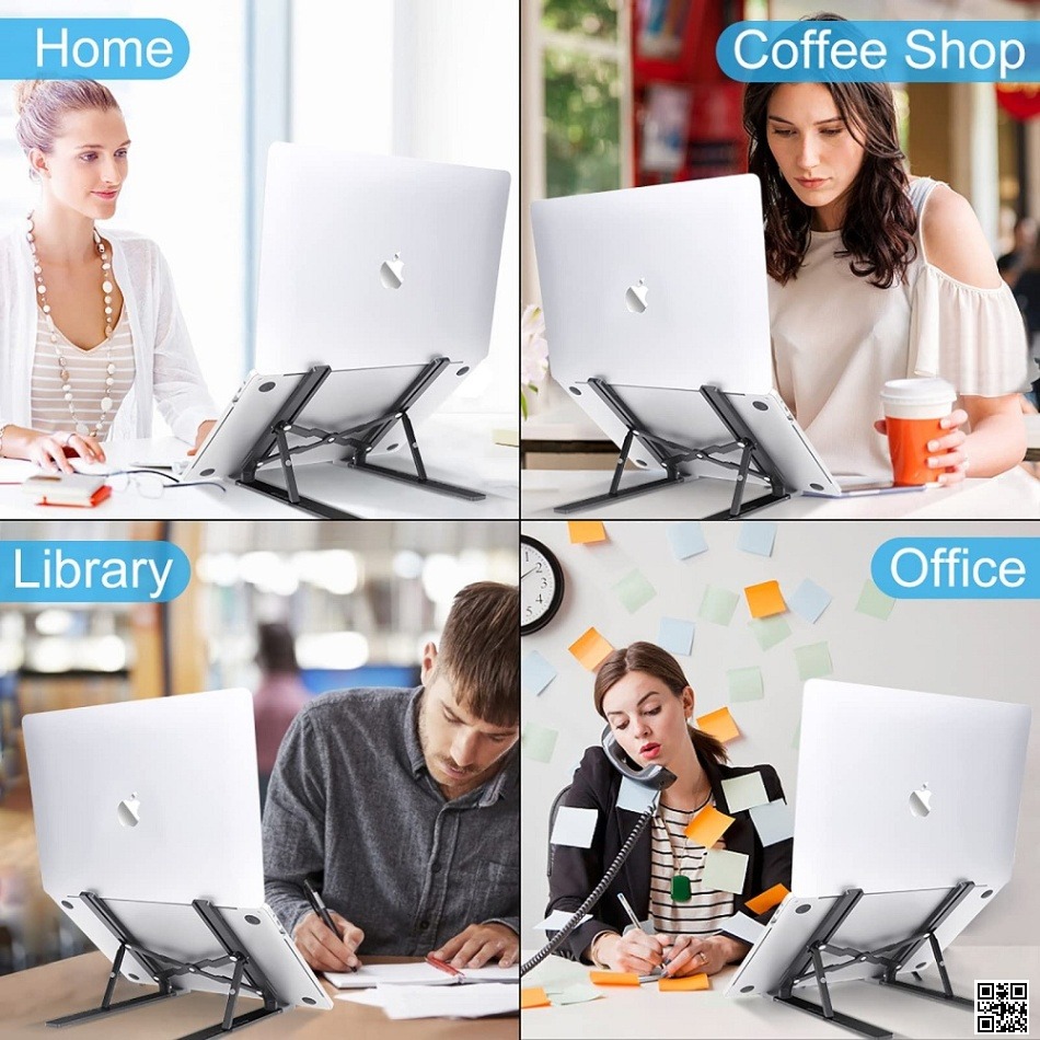 Aluminum Adjustable Laptop Stand for 10–17 Inch Laptops, Tablets & Notebooks – Multi-Angle Ergonomic Desk Stand_img_3