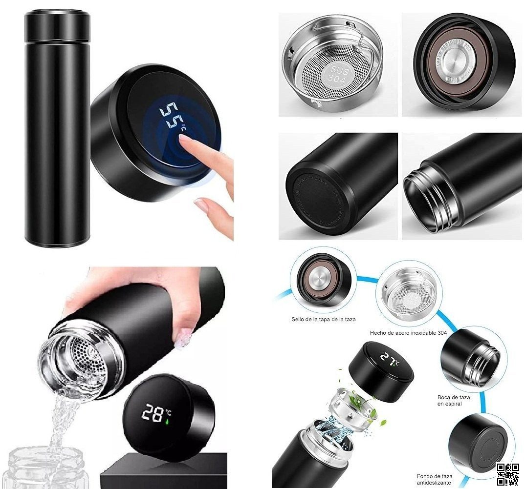 Smart Thermos Flask with LED Temperature Display In Touch Water Bottle_img_2