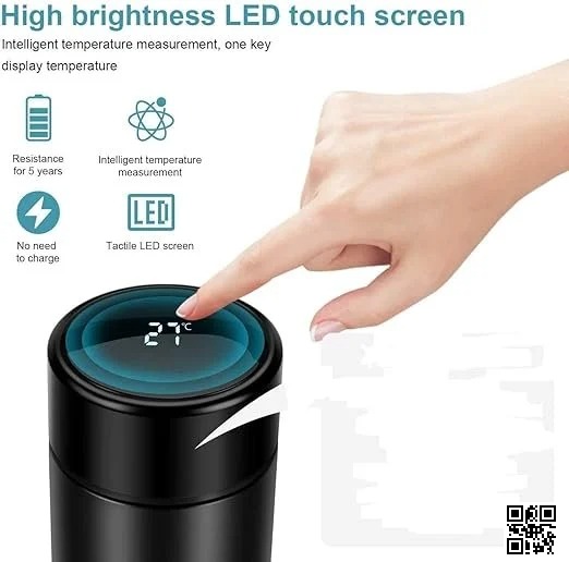 Smart Thermos Flask with LED Temperature Display In Touch Water Bottle_img_3