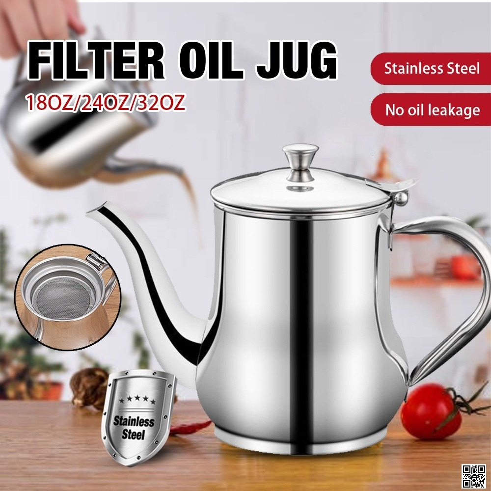 Oil Kettle Oil Pot Stainless Steel 940 Ml_img_2