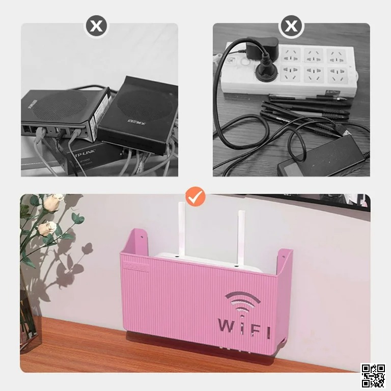 Wall-Mount WiFi Router Storage Box – Cable Organizer & Space-Saving Shelf for Home & Office_img_1