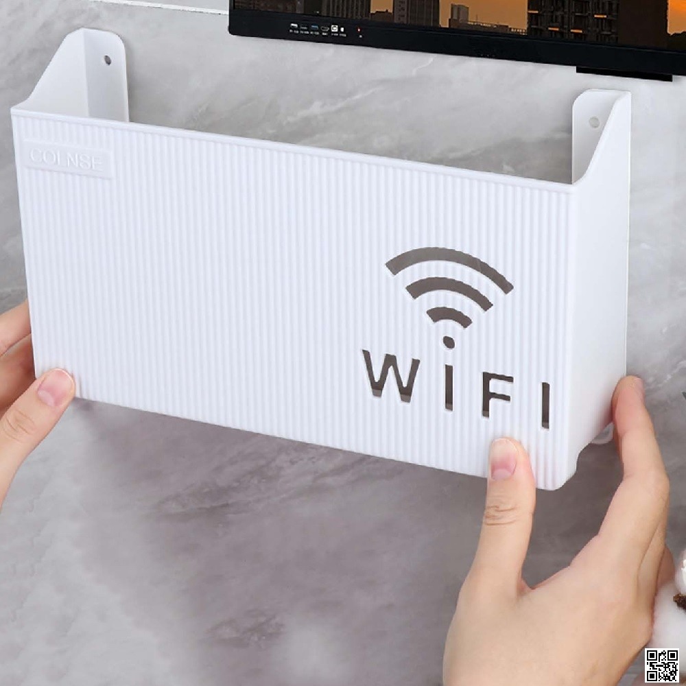 Wall-Mount WiFi Router Storage Box – Cable Organizer & Space-Saving Shelf for Home & Office_img_2
