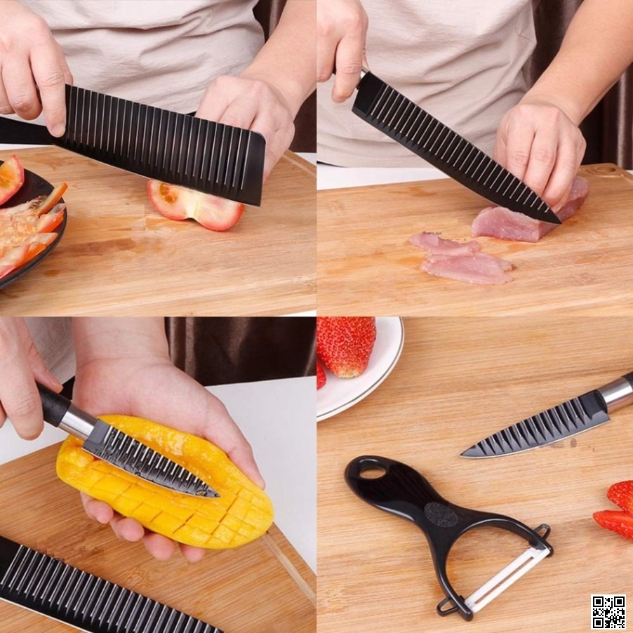 Zepter Professional Kitchen Knife Set 6 Pcs – Stainless Steel Chef Knives with Peeler & Scissors_img_2
