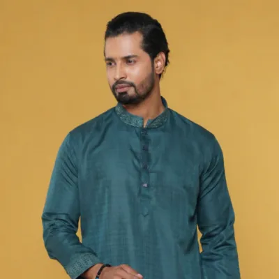 The SENZO Deep Teal Premium Panjabi_img_2