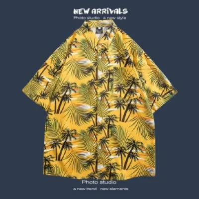 🌺 Hawaiian Short-Sleeved Floral Shirt ✨ Hong Kong Style | Korean Trendy Look | Retro Fashion 👫 Men & Women Couple Tops_img_15