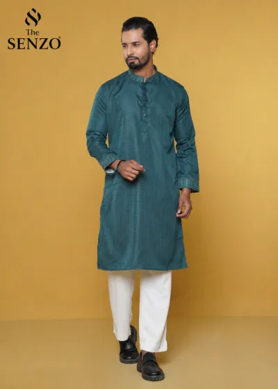 The SENZO Deep Teal Premium Panjabi_img_0