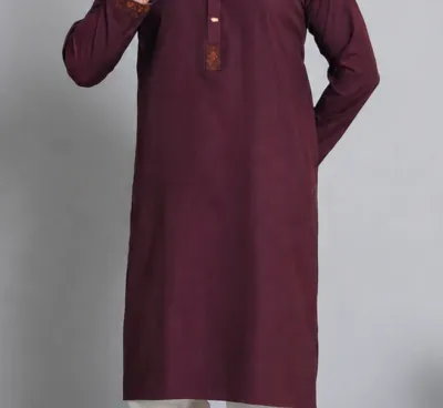 Premium Maroon Panjabi | The SENZO_img_1