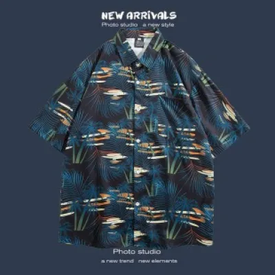🌺 Hawaiian Short-Sleeved Floral Shirt ✨ Hong Kong Style | Korean Trendy Look | Retro Fashion 👫 Men & Women Couple Tops_img_16