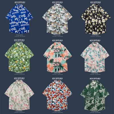 🌺 Hawaiian Short-Sleeved Floral Shirt ✨ Hong Kong Style | Korean Trendy Look | Retro Fashion 👫 Men & Women Couple Tops_img_3