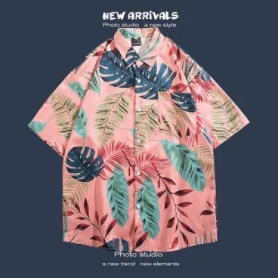 🌺 Hawaiian Short-Sleeved Floral Shirt ✨ Hong Kong Style | Korean Trendy Look | Retro Fashion 👫 Men & Women Couple Tops_img_13