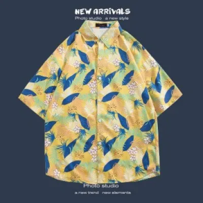 🌺 Hawaiian Short-Sleeved Floral Shirt ✨ Hong Kong Style | Korean Trendy Look | Retro Fashion 👫 Men & Women Couple Tops_img_8