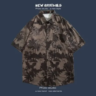 🌺 Hawaiian Short-Sleeved Floral Shirt ✨ Hong Kong Style | Korean Trendy Look | Retro Fashion 👫 Men & Women Couple Tops_img_24