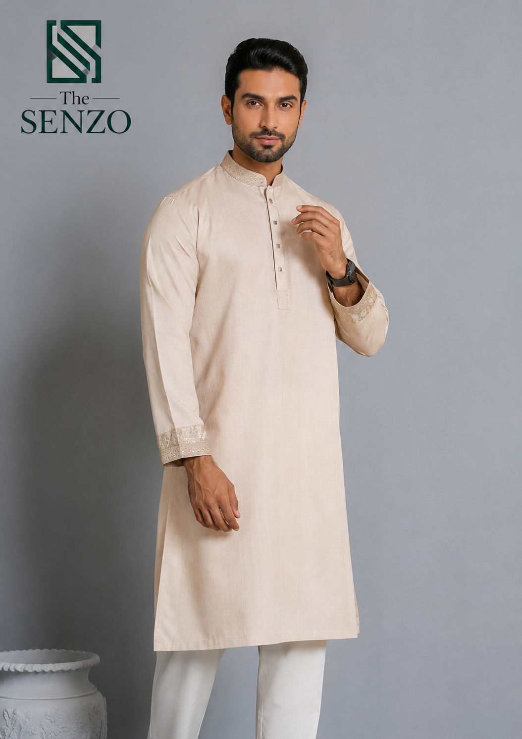 Premium Beige Panjabi 🤍 | Timeless Elegance by The SENZO ✨