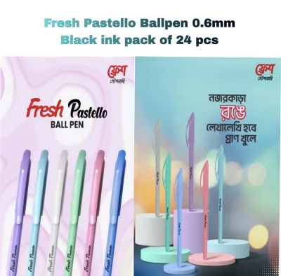 Fresh Pastello Ballpen 0.6mm Black ink pack of 24 pcs_img_1