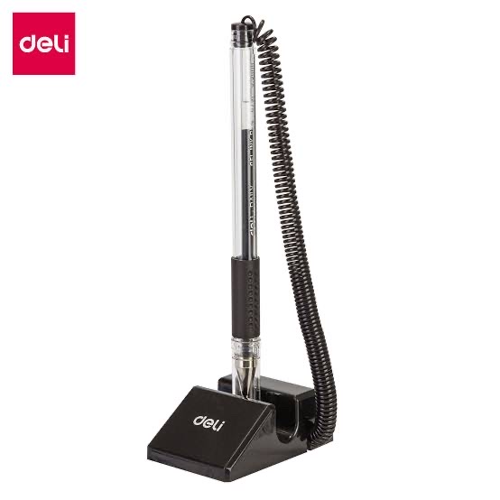 Deli Black Gel Ink 0.5mm Desk Pen Stand_img_0
