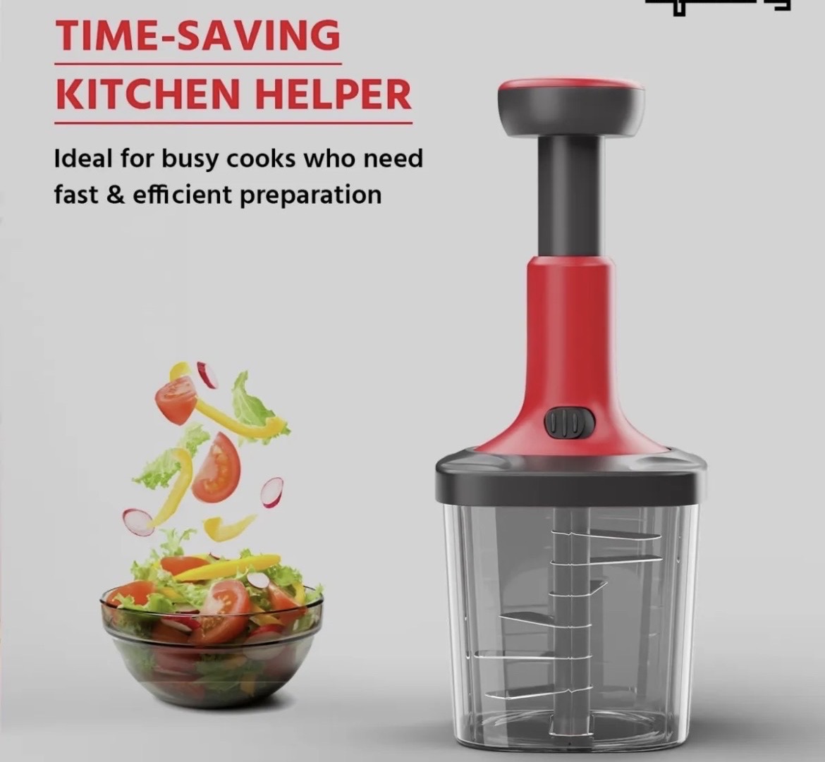 Manual Hand Push Chopper 1100ml for Vegetable & Fruit Cutting, Strong ABS Material for Long Duration_img_3