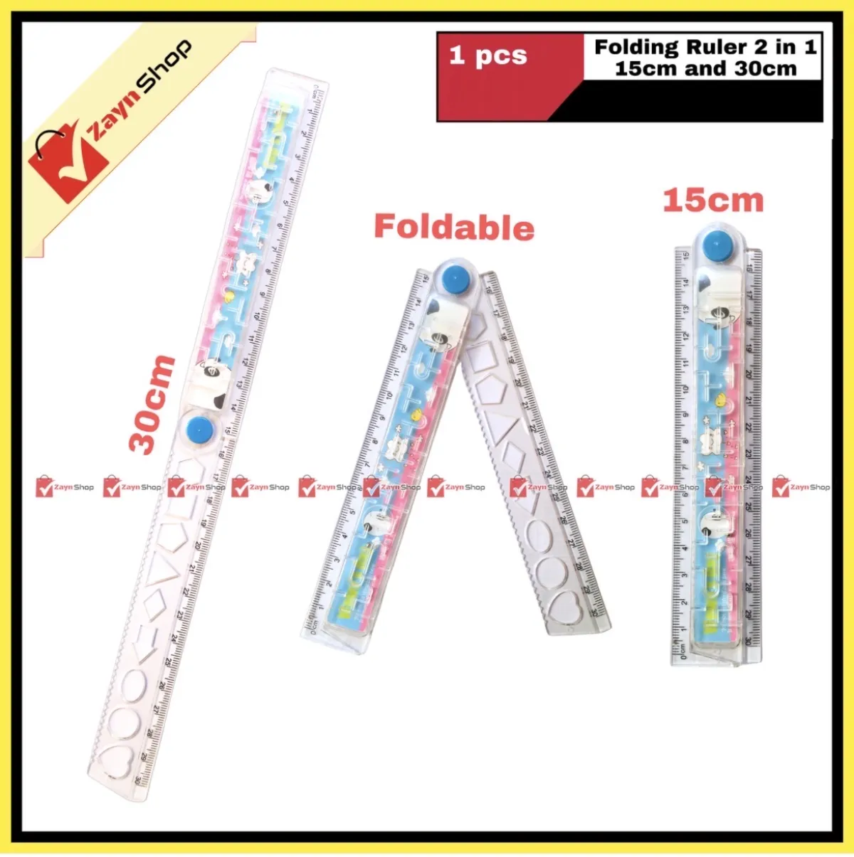 Folding Scale 2 in 1 Ruler Small & Big Size 1pcs Random Color