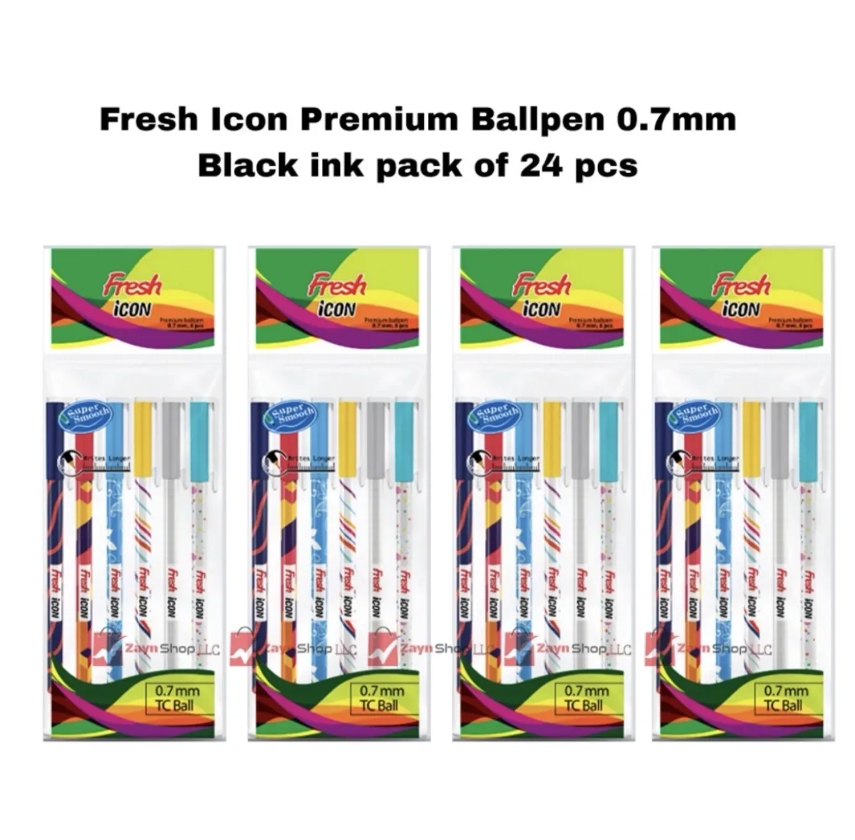 Fresh Icon Premium Ballpen 0.7mm Black ink pack of 24 pcs